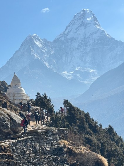 Everest Peak and White Stupa